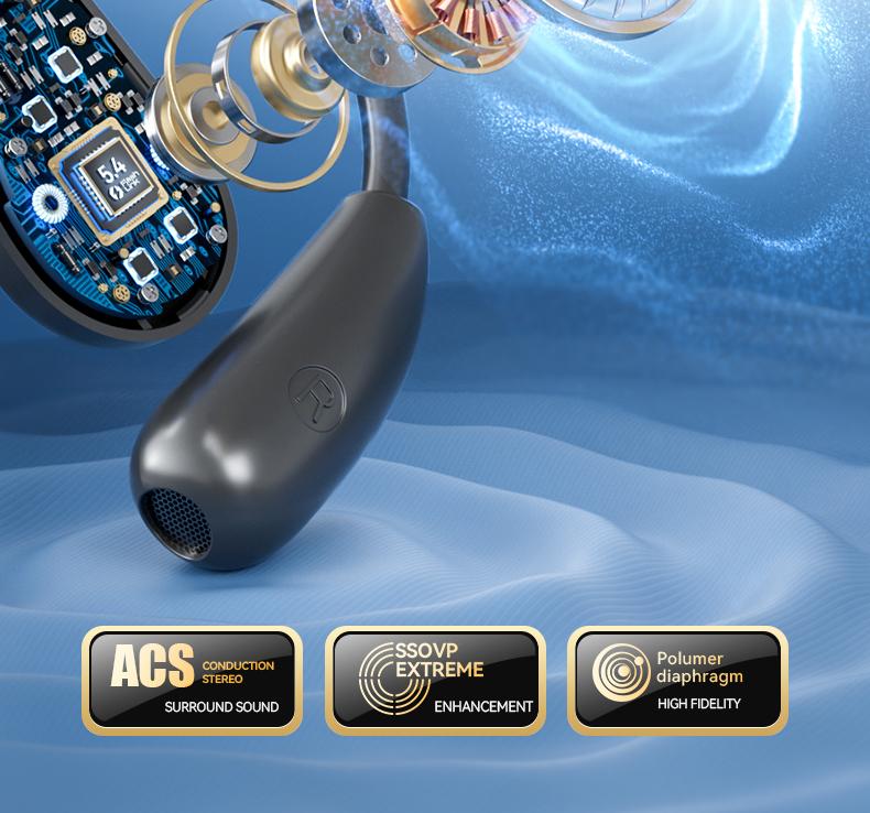 Acer OHR514 Wireless Earbuds,Open-ear Design Wireless Earphone, LongBattery Life Earbuds for Sports, Touch ControlEarbuds,Audio Electronic Headset gaming headset fast charge Black