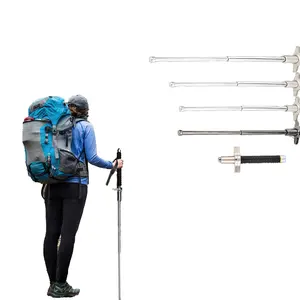 Multifunctional Trekking Pole Premium Alloy Steel Walking Poles Set Compact Foldable Design with Cushioned Handles 3-Section Telescopic Stick for Hiking & Camping