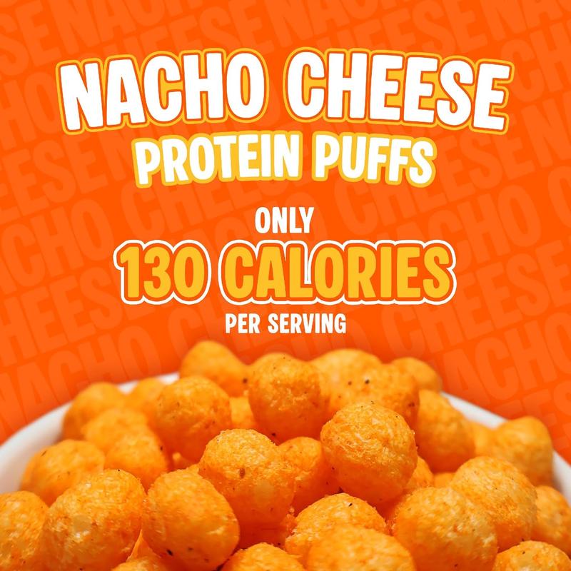 Protein Puffs - (Nacho Cheese), Keto Friendly, Low Carb Snack (300g, 21g Protein, 2g Net Carbs, High Protein, Healthy Crunchy Snack).