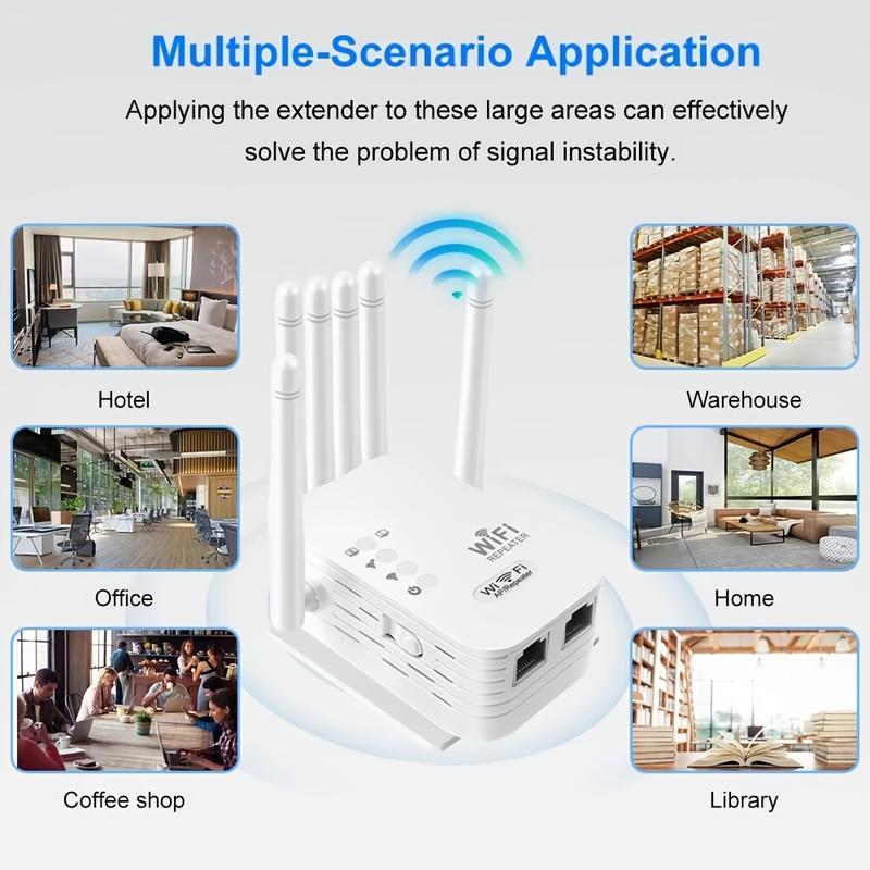 MUNBYN WiFi Extender 2025, 1200Mbps Dual Band Signal Booster (5GHz/2.4GHz) Covers Up to 10,000 sq. ft & Connects 50 Devices | Repeater with Ethernet Port for Home Use MUNBYN WiFi Extender 2025, 1200Mbps Dual Band Signal Booster (5GHz/2.4GHz) Covers Up to 10,000 sq. ft & Connects 50 Devices | Repeater with Ethernet Port for Home Use