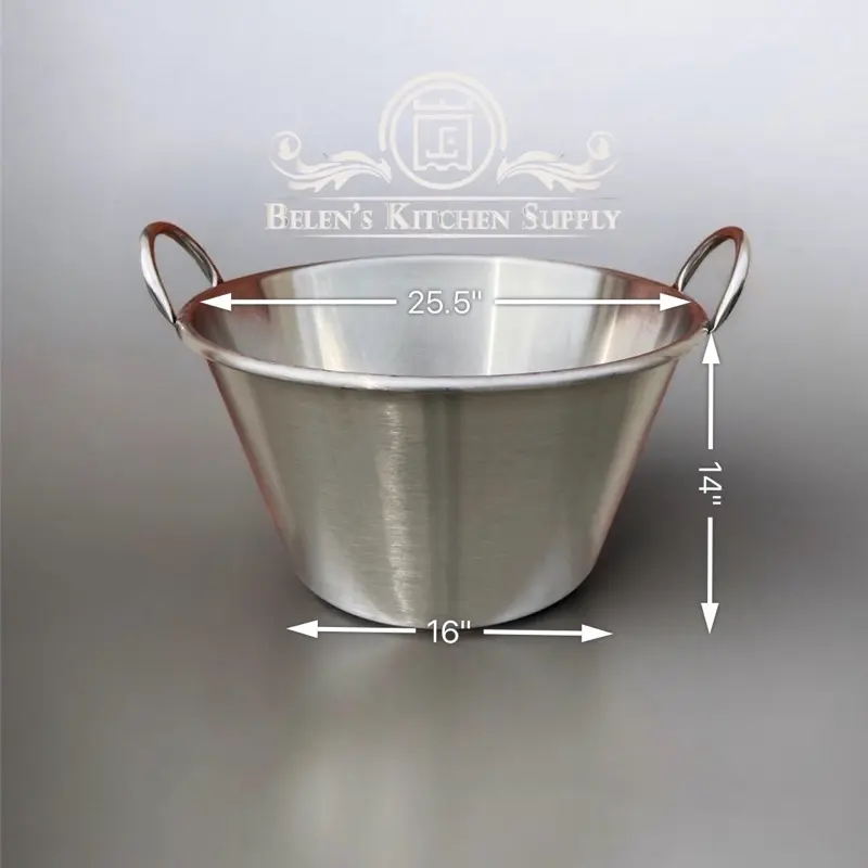 Cazo grande grueso  (96.5qt) acero inoxidable extra reforsado