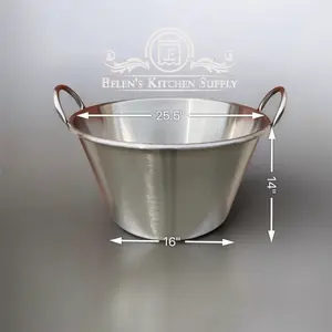 Cazo grande grueso  (96.5qt) acero inoxidable extra reforsado