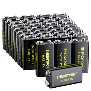 ENERGYPORT 9V Batteries , Alkaline 9 Volt Power Supply 7-Year Shelf Life Long-Lasting Battery for Smoke Detector, Electronics Device, Guitar Pedals