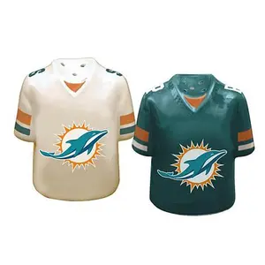 Football Fan Shop Ceramic Salt and Pepper Shakers - Miami Dolphins