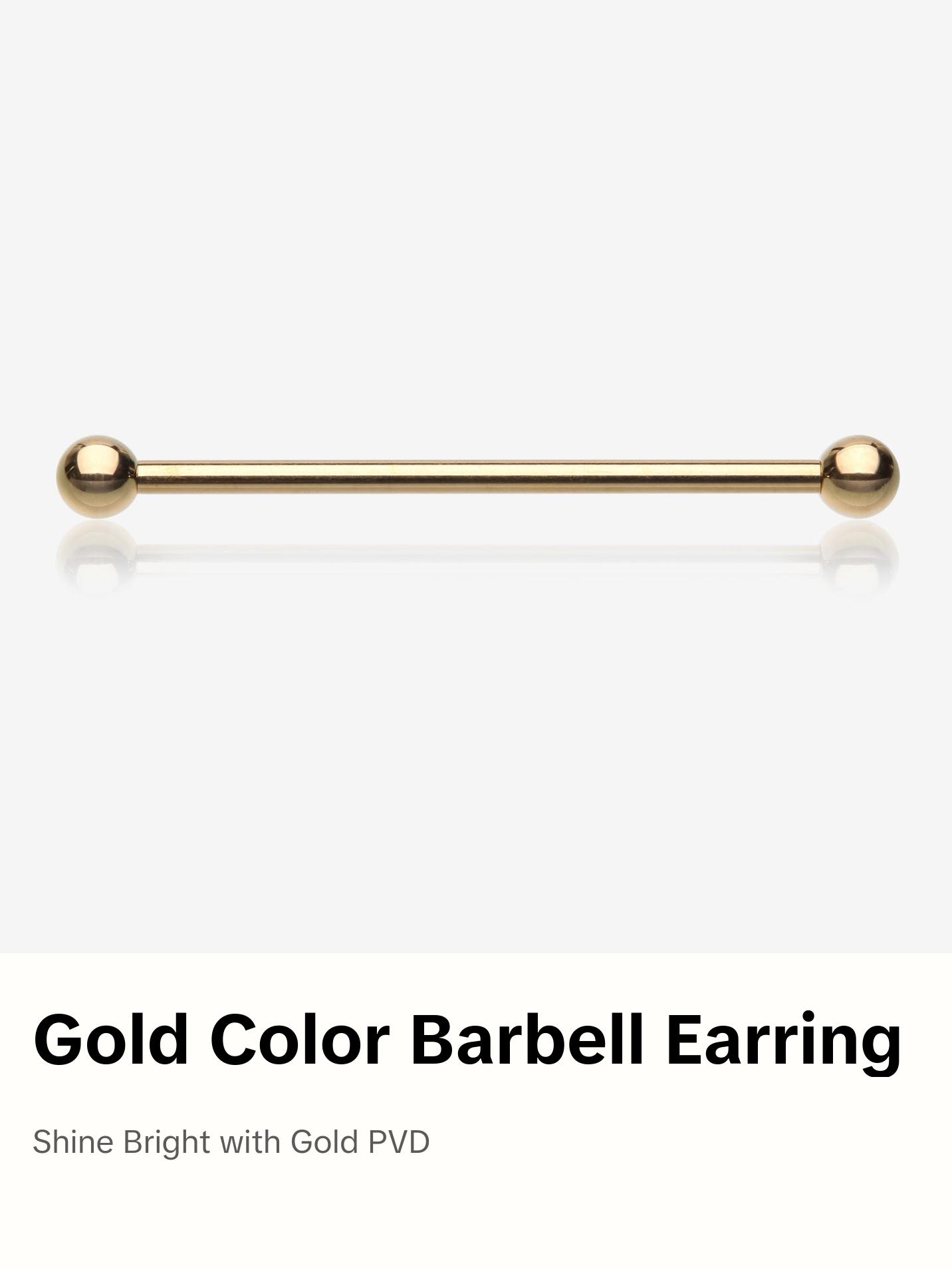 Gold PVD Basic Industrial Barbell