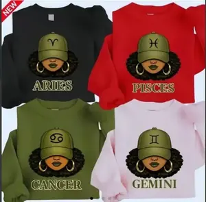 All 12 Zodiac Face Sweatshirt - Astrology Portrait With Symbol Cap Graphic, Horoscope Character Illustration Design, Modern Zodiac Art Crewneck, Casual Daily Wear
