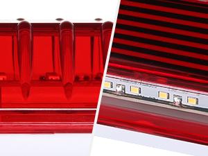 Nilight LED RV Tail Light 2PCS 72 LED Red Running Stop Brake Turn Signals Light White License Plate Light Surface Mount Waterproof Taillights for RV Caravan Camper Van