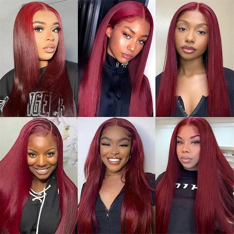 [Super Deal] Hot Star 99J Burgundy Colored HD Lace Front Human Hair Wigs 13x6 Lace Frontal Human Hair Wigs For Women Raw Indian Straight and Body Wave Wigs TikTokShopBlackFriday