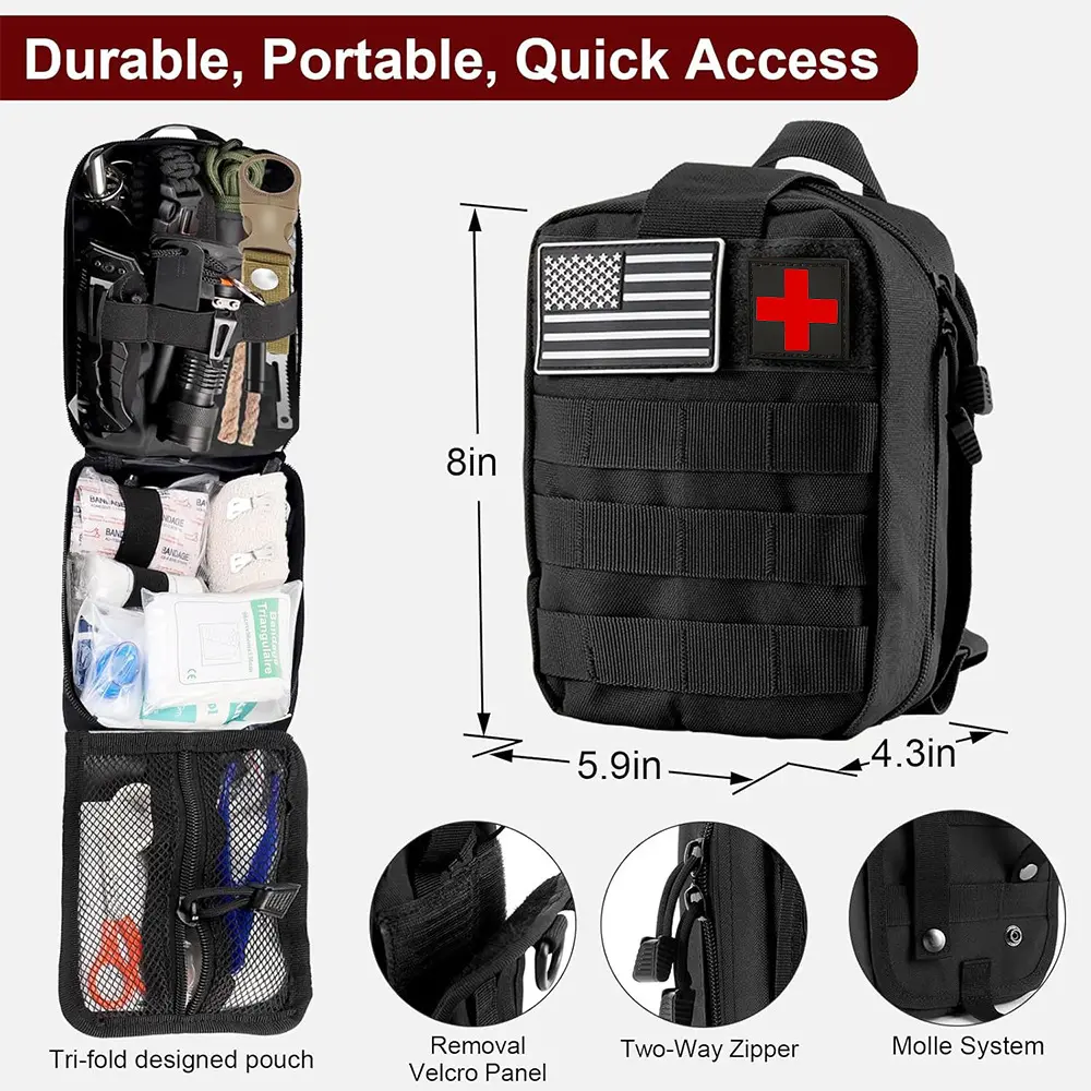 All-in-One Outdoor Survival Kit Emergency Camping Tool Set Multifunctional Hiking Backpacking Prep Kit for Emergencies with Essential Gear