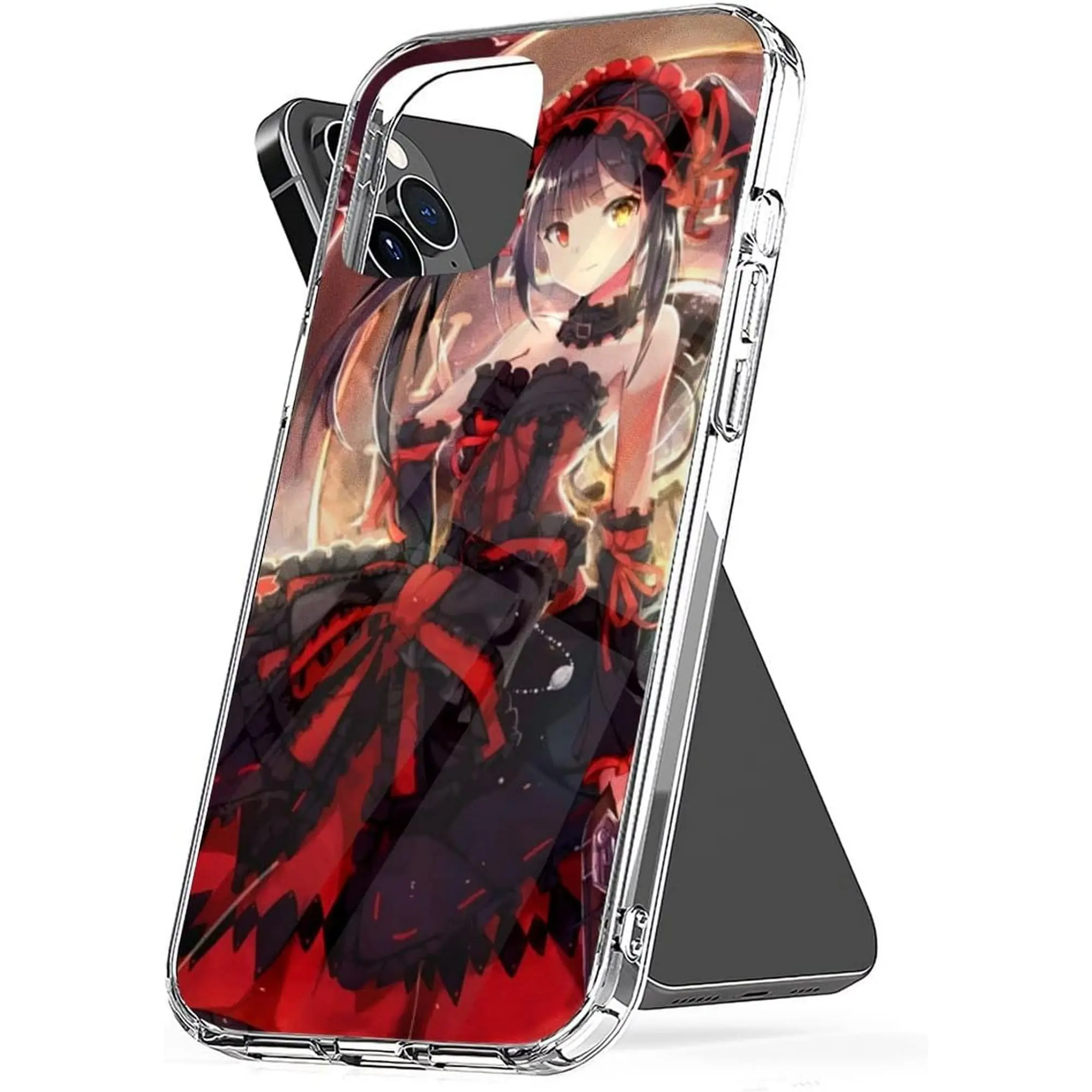 Phone Case Kurumi Shockproof Tokisaki Cover Accessories TPU Transparent Compatible with iPhone SE 7 8 X XR 11 12 13 14 15 16 Plus Mini Pro Max Samsung Galaxy Note S9 S10 S20 S21 Ultra Plus Smartphone Protective