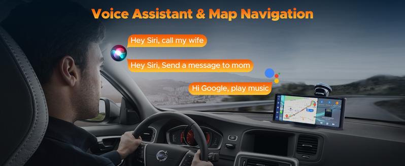 【Valentines】9.26" Automotive Wireless CarPlay In-Car Screen – Comes with a Dash Cam Featuring a 2.5K Front Camera and 1080P Rear Camera, Rearview Assistance, Voice Calls and Navigation,  Bluetooth, and AUX Audio Output. Suitable for Vehicle Upgrades