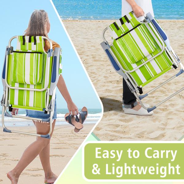 Oversized Tall Folding Beach Chair Lightweight 63*70*99cm Portable Sand For Adults Heavy Duty 300 Lbs With Cup Holders Foldable High Camping Lawn Chairs Camp Outdoor Picnic Sports Loveseat Carrying Bag Table Holder Patio Fashion Fabric Oxford Fabric