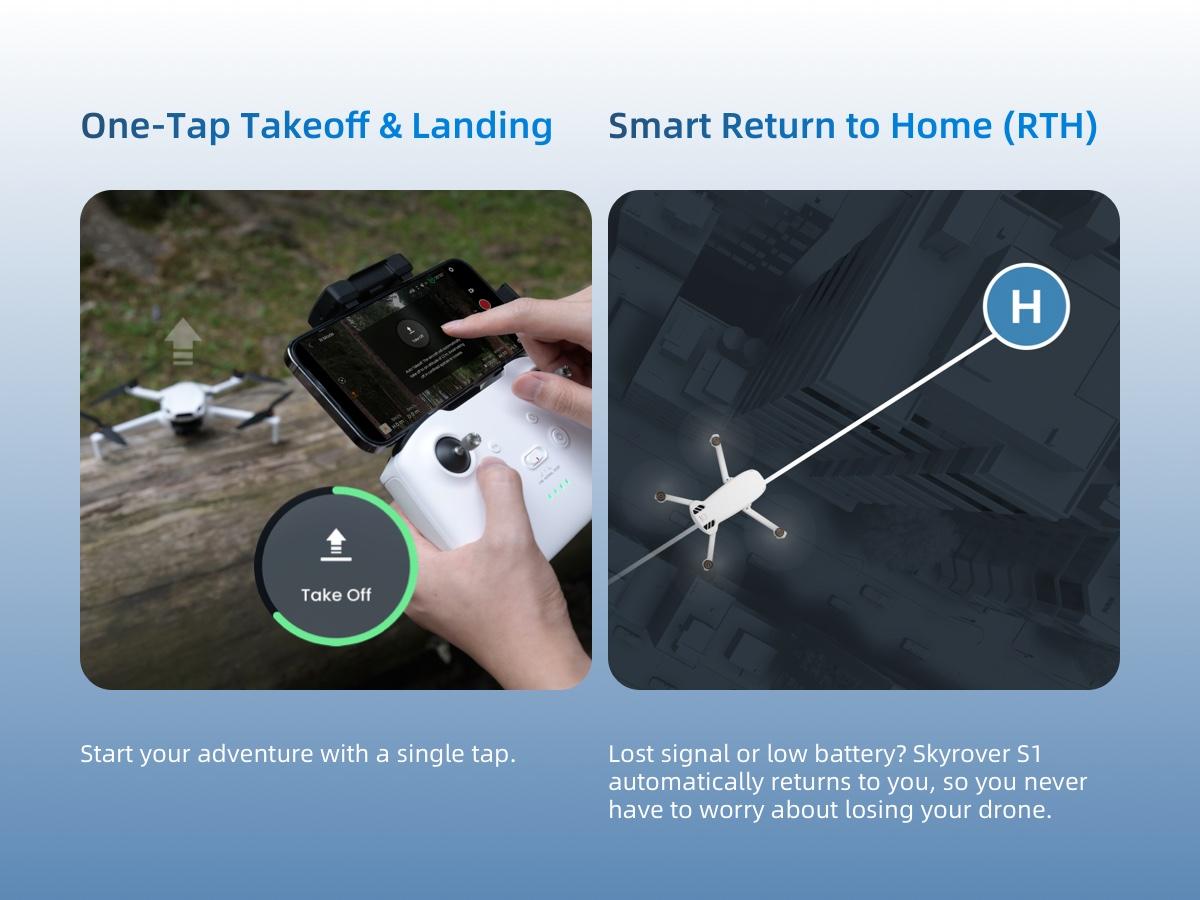 Skyrover S1 Mini Drone with Camera 4K/60fps Video, 3-Axis Gimbal Stabilization, 39,000ft Video Transmission, 120-Min Flight Time, Under 249g, Auto Tracking, Return to Home, S1-2