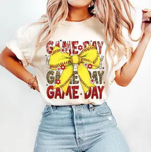 Retro Softball Bundle T-shirt, Softball Mama T-shirt, Softball T-shirt, Softball Coquette T-shirt, Game Day Softball Bow T-shirt, Checkered Softball T-shirt, Gift For Mom