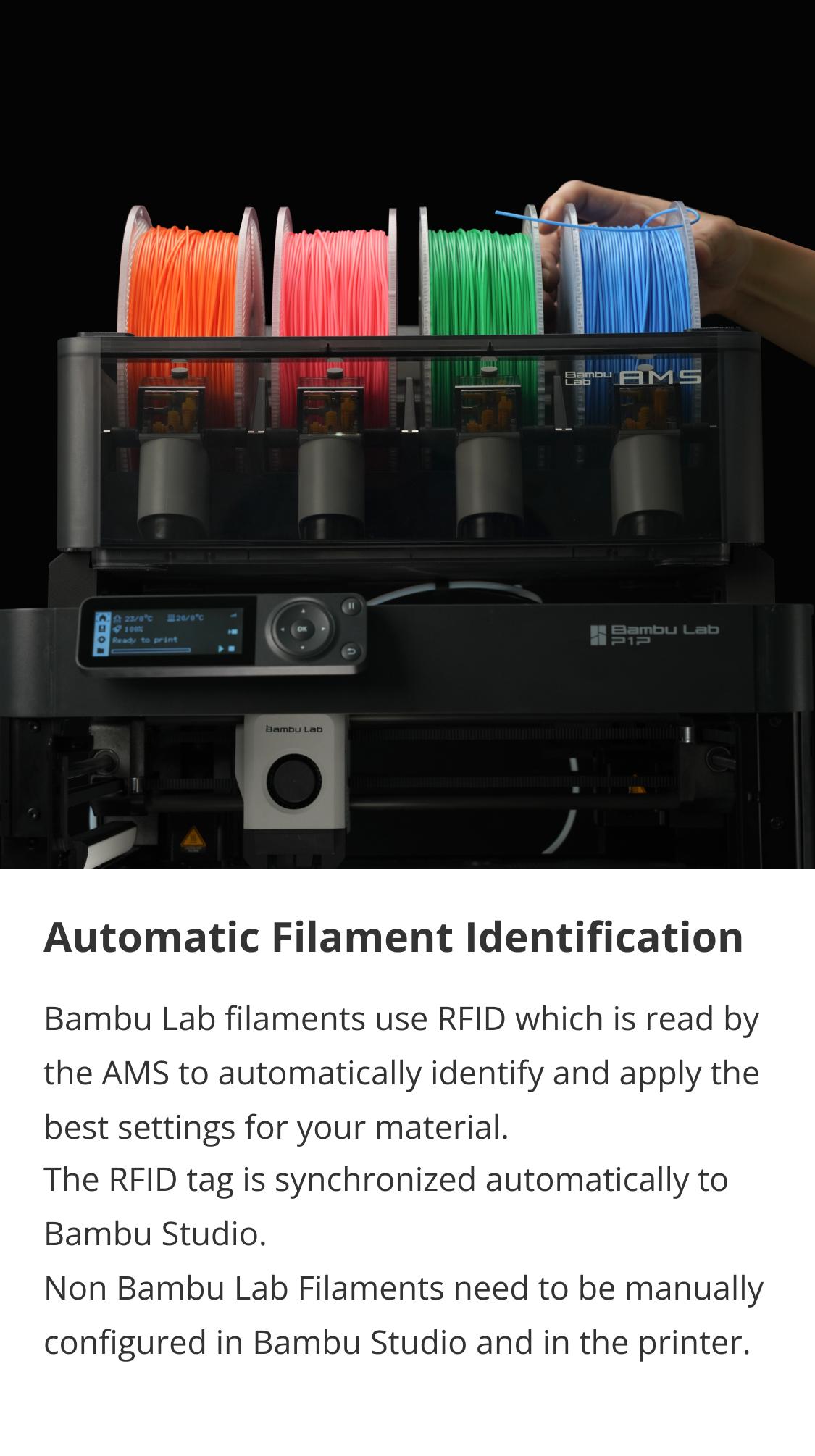 Bambu Lab AMS - Automatic Material System, Support Up to 16 Colors/Multi Materials, Filament Auto-loading, Worry-free Printing & Intelligent Filament Detection Compatible with Bambu Lab P1P, P1S, P1SC, X1C, X1CC, 3D Printer