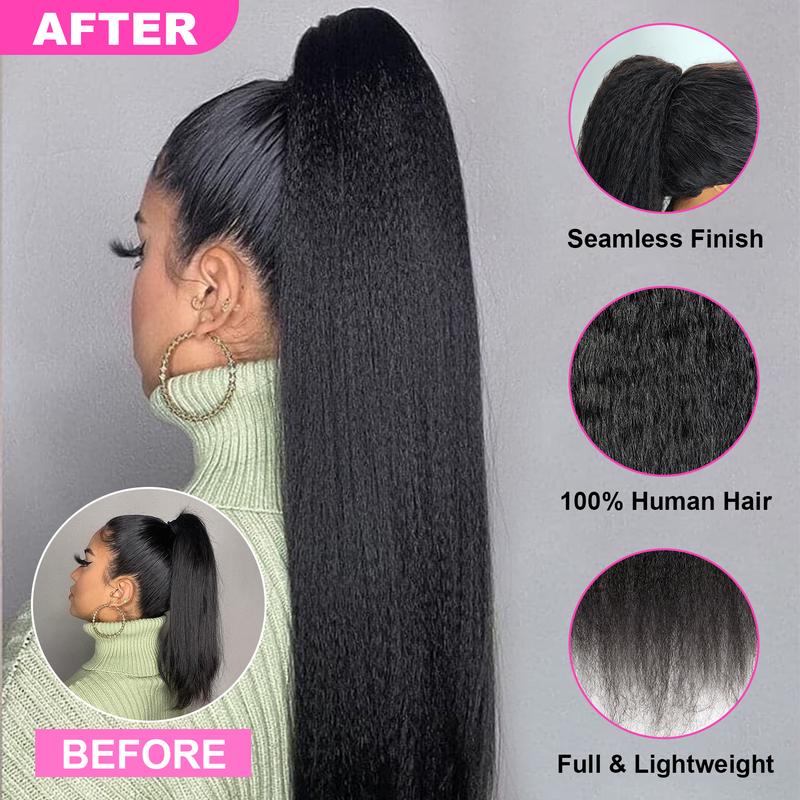 BGMgirl Water Wave High-Density 10-Sec Ponytail Protective Hairstyle Draw-string Ponytail Hair Extensions Ponytail 100% Human Hair