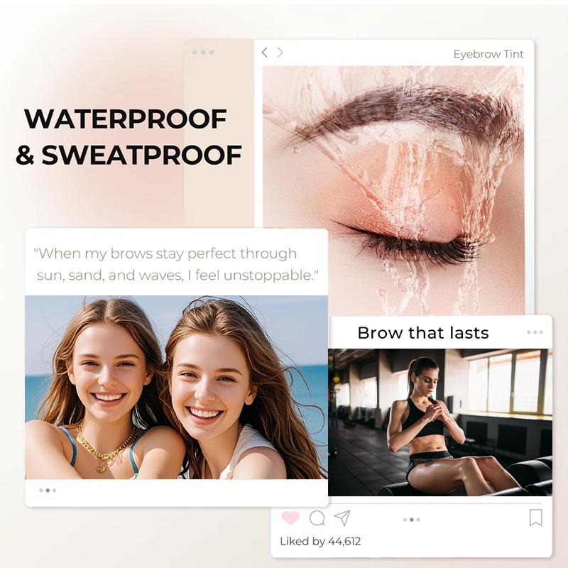 【QCQX】Eyebrow Tint Kit - Long-Lasting, Waterproof Brow Dye Gel Set | Smudge-Proof Brow Color