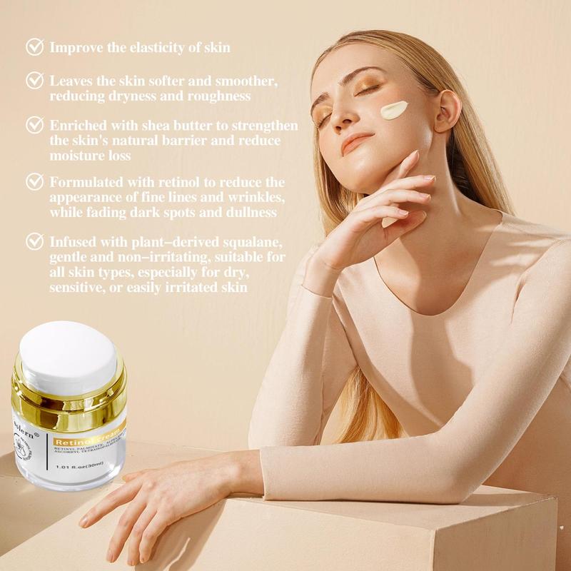 Puolern Retinol+Sodium Hyaluronate Cream for Face Cream Fast Deep Cellular Absorption Day or Night Cream for Moisturizers  Skincare Skin Repair Comfort