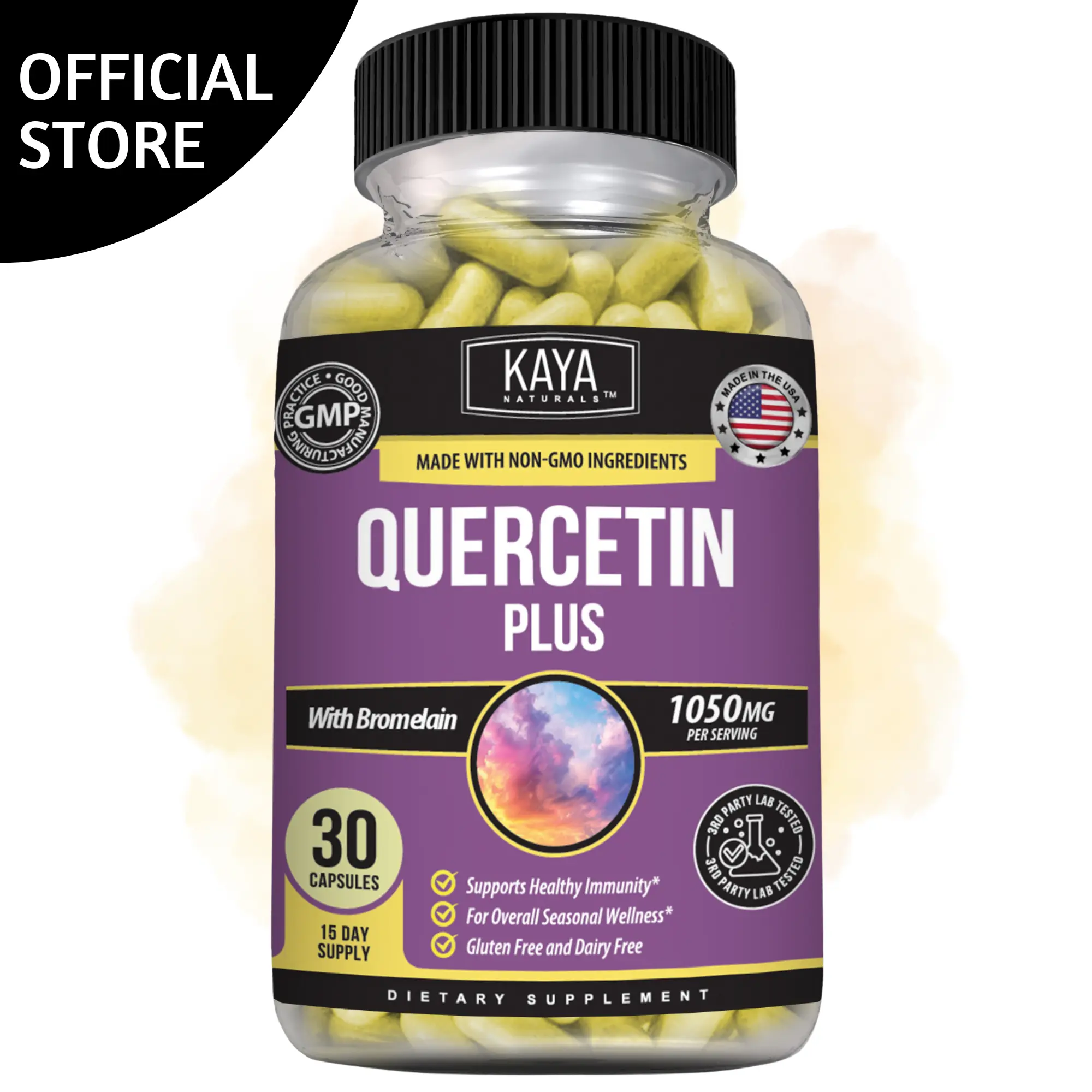 Kaya Naturals - Quercetin Plus | Quercetin Supplement with Bromelain & Vitamin C | Daily Wellness Support