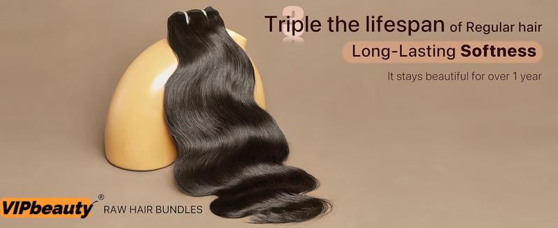 VIPbeauty Body Wave Bundles 10-32 Inch 100% Unprocessed Brazilian Virgin Hair 3 Bundles Human Hair Natural Colour Extensions Quick Weave