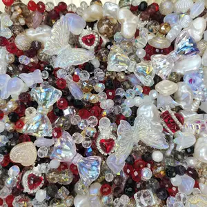 Colorful Mixed Loose Beads DIY Bracelet Necklace Craft Supplies with Assorted Shapes and Colors for Jewelry Making