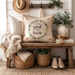 PANEL ONLY: SQUARE Entry, Garden, Between Holidays, House Warming, Host, Mother's Day Neutral; HOME WREATH