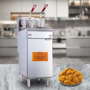 Hakka Commercial LPG Gas Deep Fryer 40-50 lb Capacity 3 Burners 90000 BTU , ETL Listed