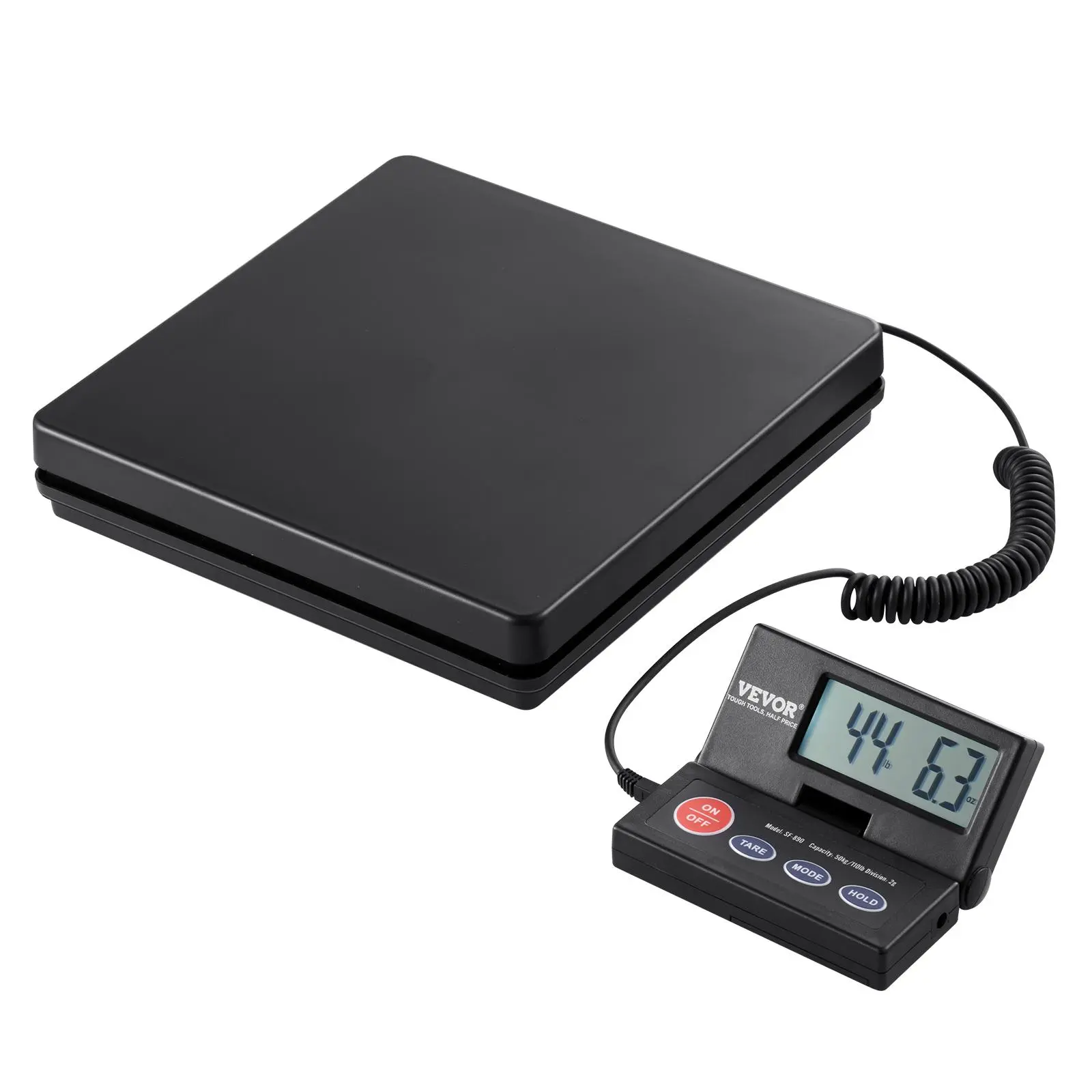 【SummerFinds】VEVOR Digital Shipping Scale,  , 110 lbs x 0.07 oz. Heavy Duty Postal Scale with Timer, Tare, Hold Function, 90° Foldable LCD Screen Package Scale for Laggage, Home, Post Office, AC/DC Powered, FCC Liste