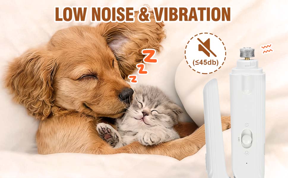 2-in-1 pet nail clipper and grinder, dog nail clipper trimmer, ultra quiet electric nail set, rechargeable, suitable for trimming toes and claws of dogs and cats of all sizes