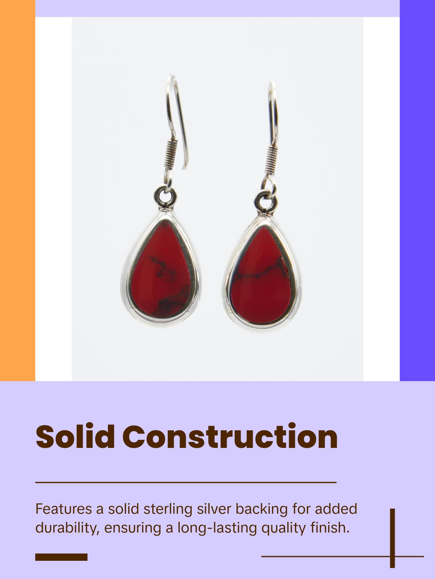 Teardrop Dangle Earrings with Enamel