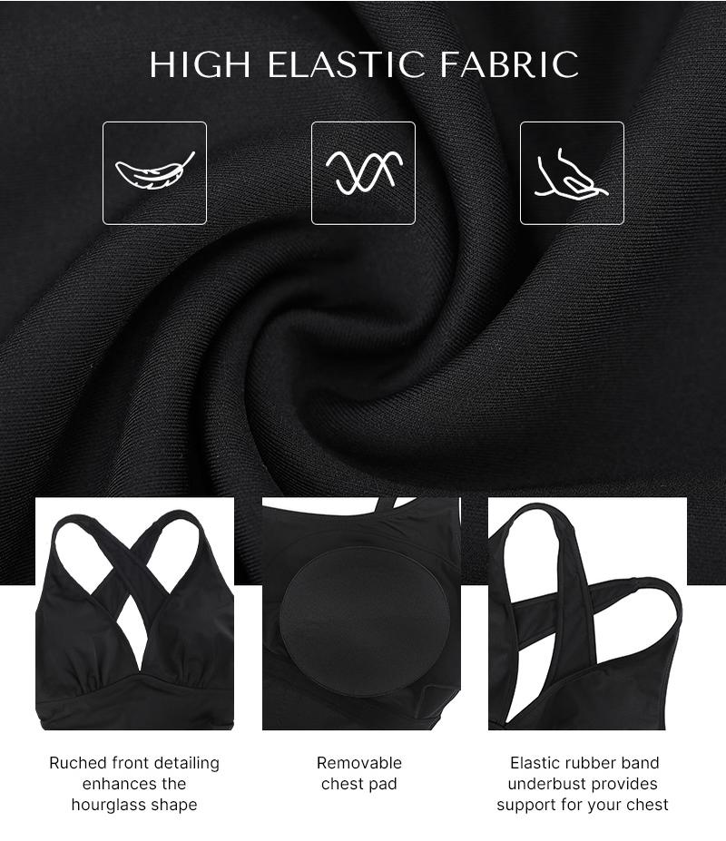 Shapellx Women's Smart Sculpt Front Ruched Swimsuit Tummy Tucking One Piece Slimming Bathing Suit Sculpting Snatched Waistline Swimwear