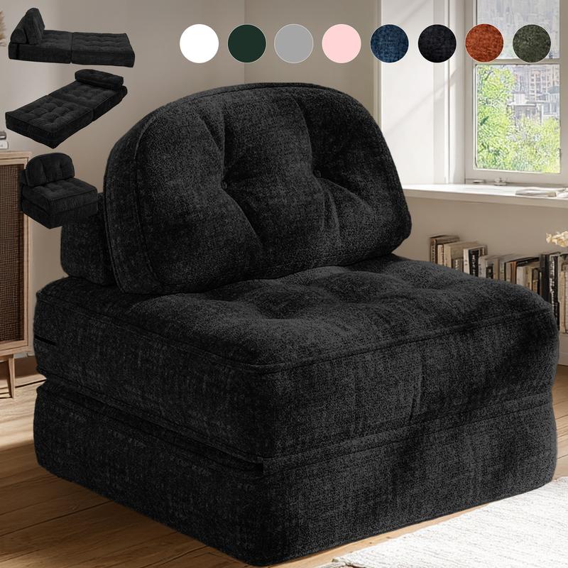 [New Year Deals] Folding Boneless Sofa Bed with Pillow, Convertible Comfy Couch Bed for Adults Home Lounge and Gaming, Modern Comfortable Design for Apartment Living Room Bedroom, Single, Smooth Velvet, Gifts for Everyone: Kids, Him, Her, Mom & Dad