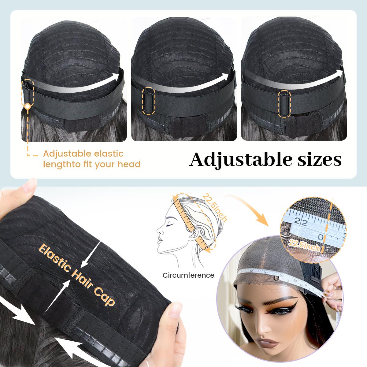 Ua Hair Glueless Synthetic layered cut 9x7 Lace Front Wig Wear And Go Pre Plucked Pre Cut Straight Wig Natural Hairline with Tiny Knots Premium Fiber