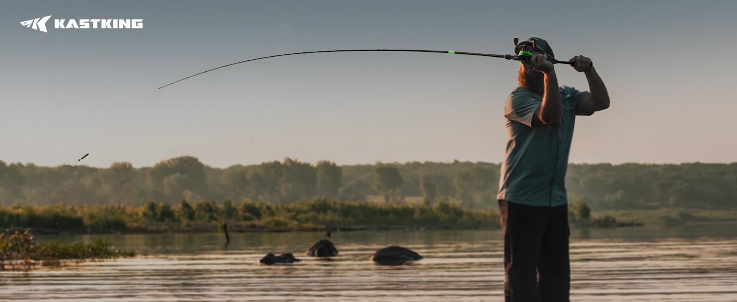 KastKing Zephyr Dual Tip Fishing Rod, Lightweight KastFlex IM6 Graphite Spinning & Casting Rod, Fuji O-Ring Guide, Dual Tips Section for Different Powers, Drop Shot Hook Keeper, EVA Grip
