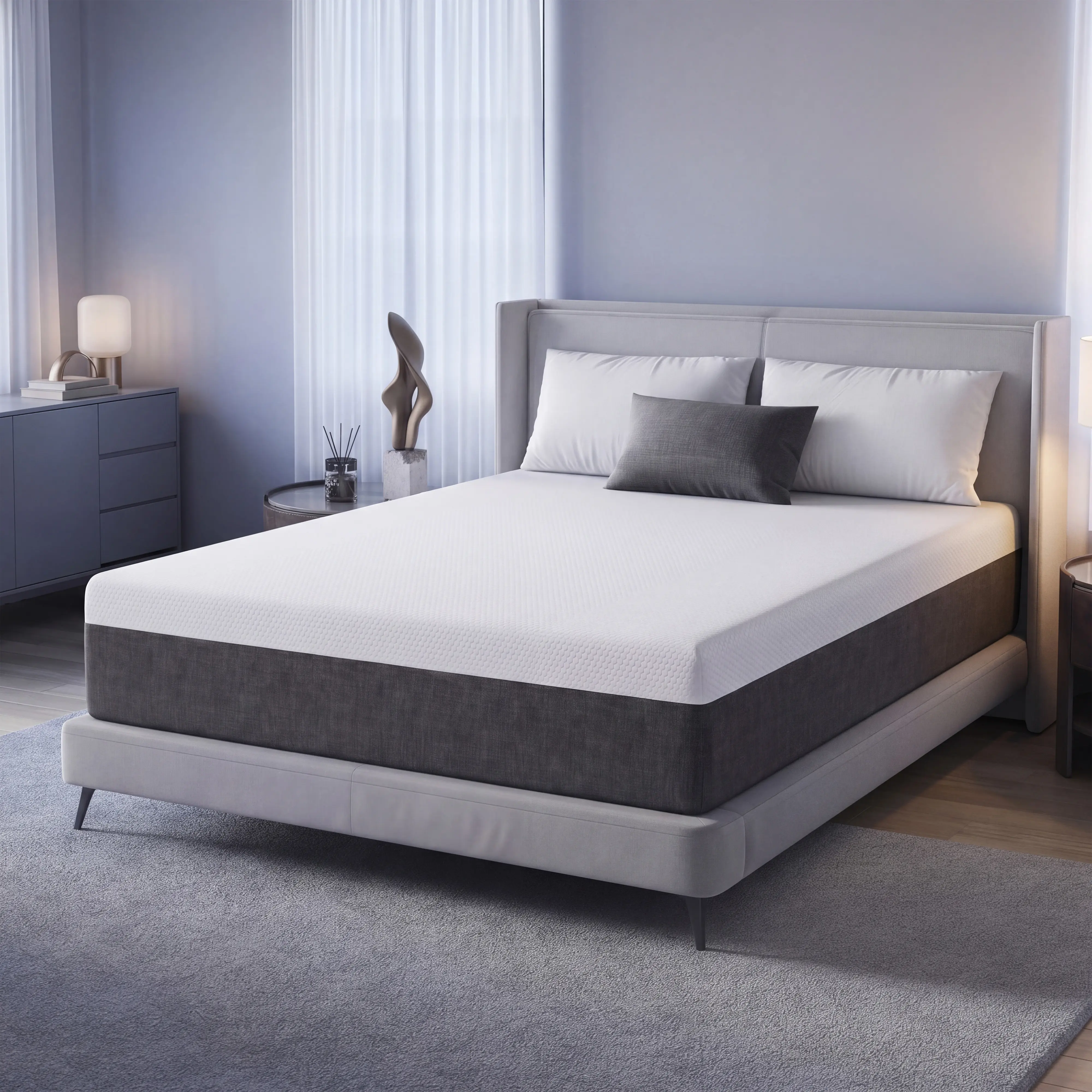【Homemakeover】10-inch Memory Foam Mattress&Fiberglass-Free, Cooling Gel Infused Gel Mattress in a Box , Medium-Firm, Washable Cover,Twin/Full/Queen/King Size,dorm essentials,home decor