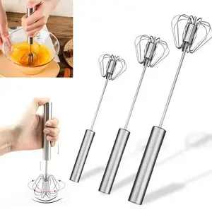 Stainless Steel Handheld Egg Beater, 1/2 Counts Easy To Use Handheld Mixer, Egg Beater for Cream, Eggs, and More, Perfect for Baking & Cooking, Kitchen Utensils