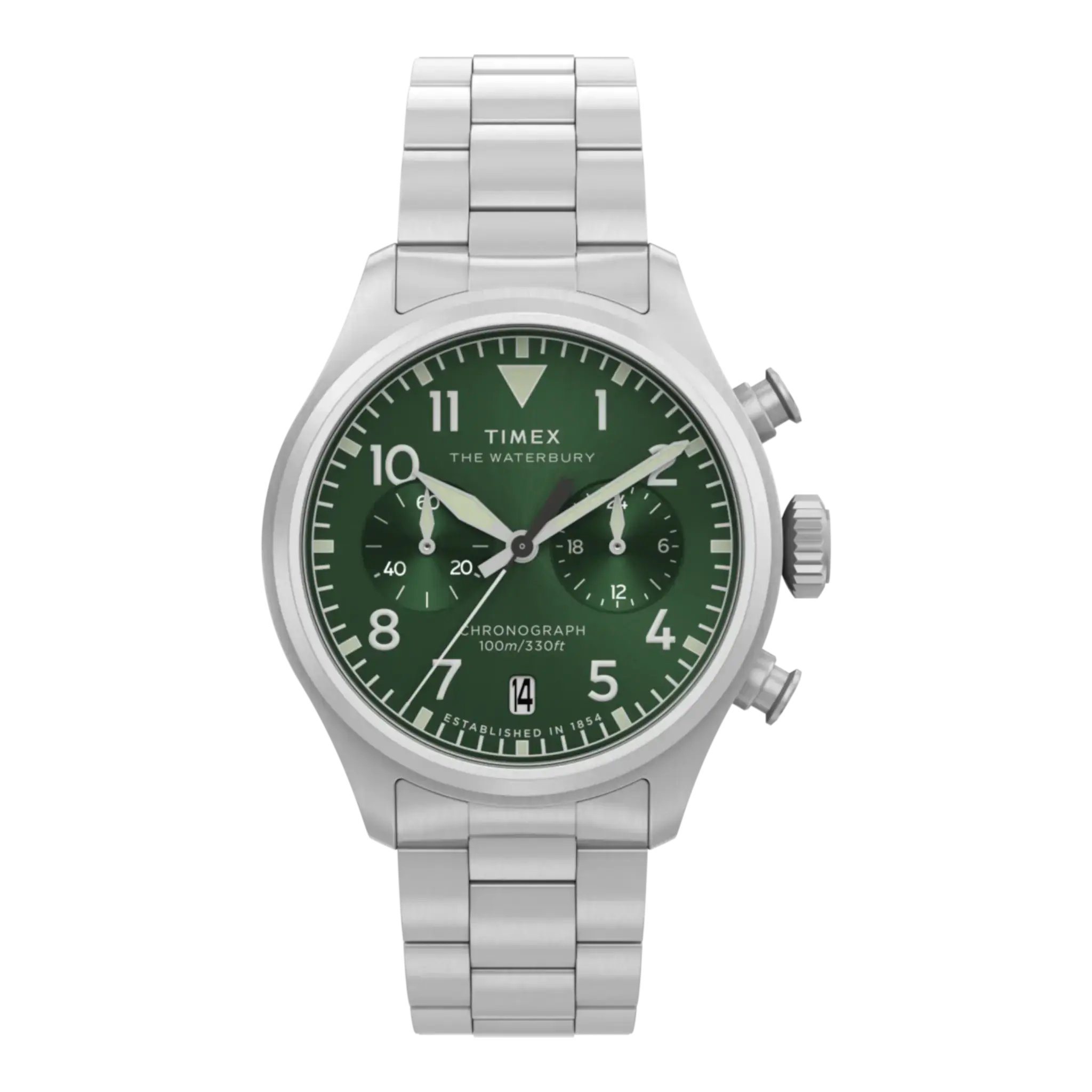 Timex Waterbury Ace Chronograph Watch | 41mm Stainless Steel Bracelet