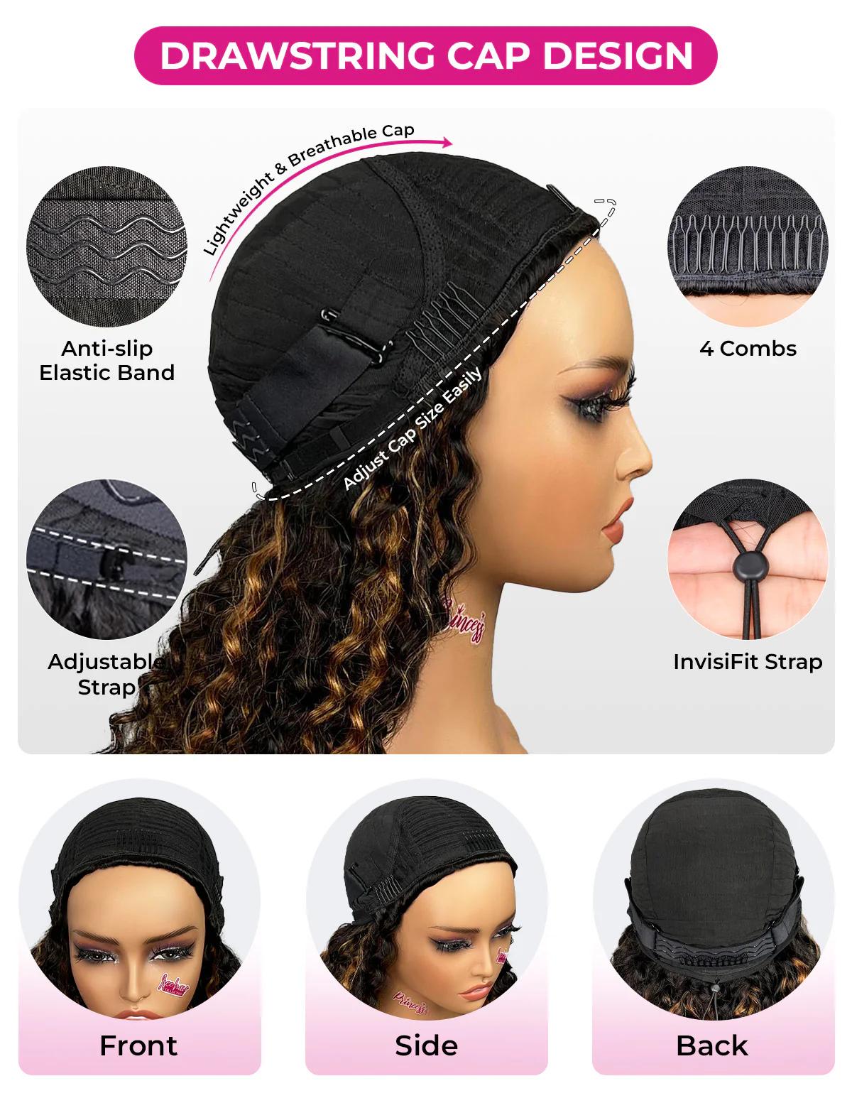 [NEW ARRIVAL] ISEE HAIR Highlight Burmese Curly Half Wig 250% Density InvisiFit Strap Flip Over Wig for Beginners #iseehair #Category Spotlight SpringStatements