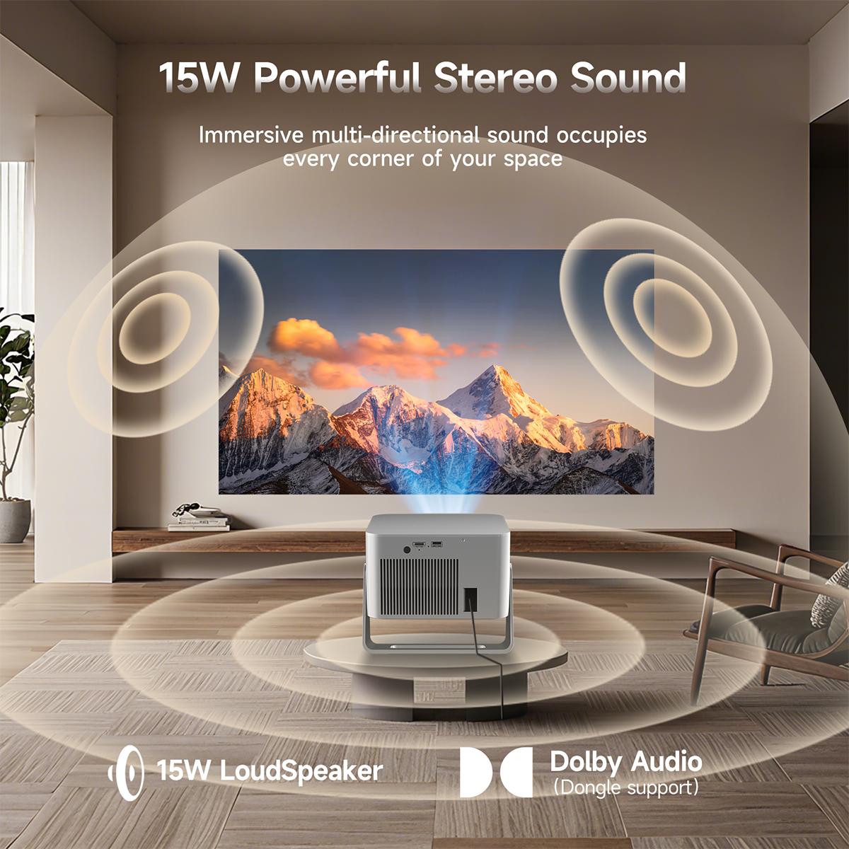 Magcubic 900ANSI HY350GT Projector TV Stick Built-in Dolby Audio(Dongle support) Auto Focus 4K Support 15W speaker HDR10+ BT5.1 Dual Band WiFi Native 1080P Portable Smart Homecinema