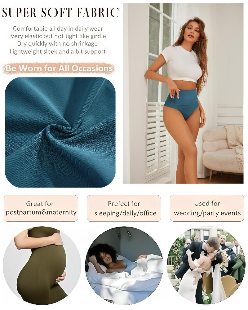 FINETOO 3PCS High Waisted Underwear For Women Nylon Seamless Briefs Everyday Comfort Lingerie Bridal Cute Panties S-3XL  Womenswear Elastic