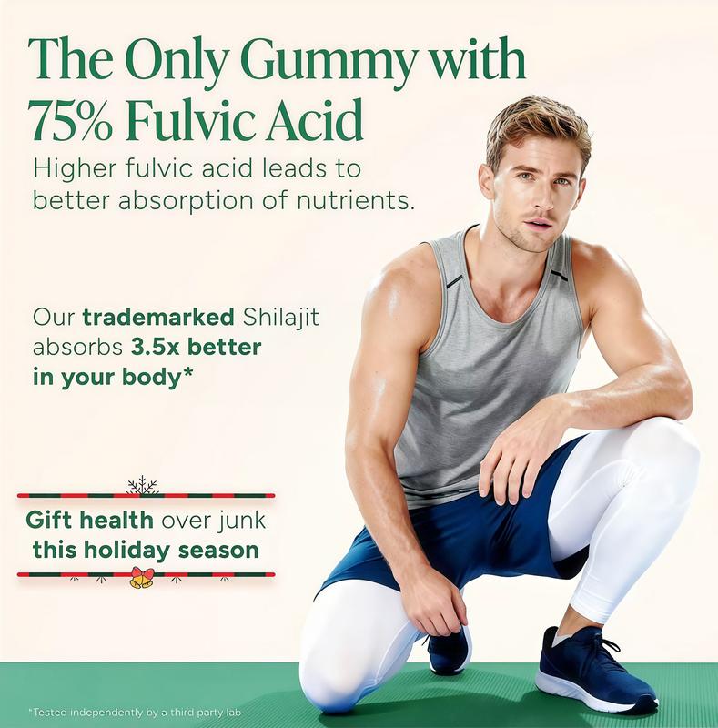 Root Labs Alpha 10-in-1 Shilaiit Gummies 4000 mg Holiday Gift QL-Ready Energy Stamina & Focus Zero Sugar KSM-66Ashwagandha,Tongkat Ali,Maca Vegan 60 Count