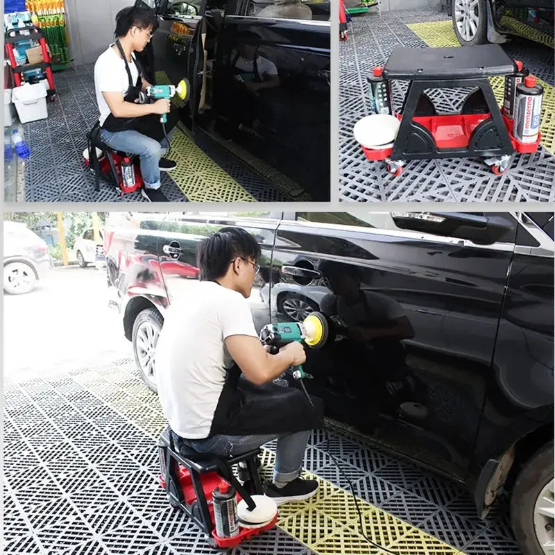 Multifunctional Car Wash & Polishing Work Bench – Mobile Detailing Tool Cart with Wheels