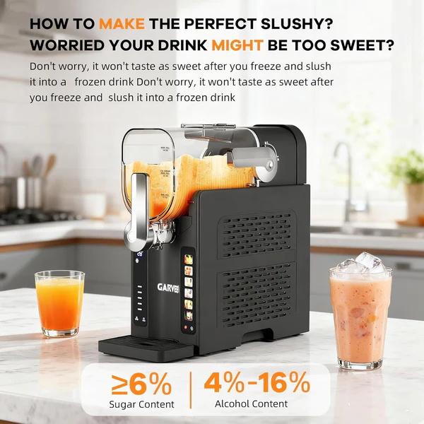 GARVEE Slushie Machine 70 oz (2.1L) , Frozen Drink Maker with 3 Preset Modes (Slush, Frappe, Milkshake), LED Display, Auto-Clean & One-Touch Dispensing, Ideal for Margaritas, Smoothies & Ice Cream