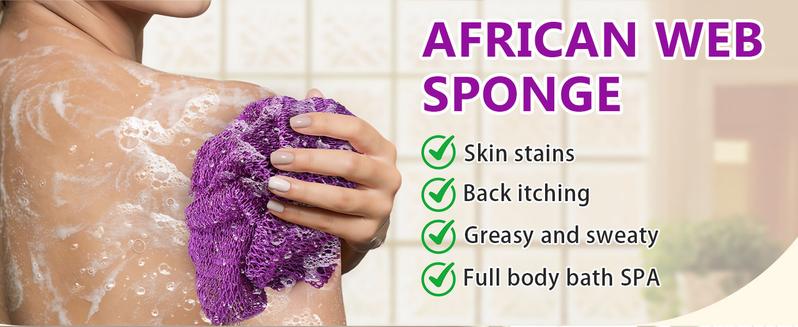 3-PCS-African Exfoliating Net Sponge, Ethically Sourced from Nigeria Bath Sponge Smooth Skin Bath Sponge Shower