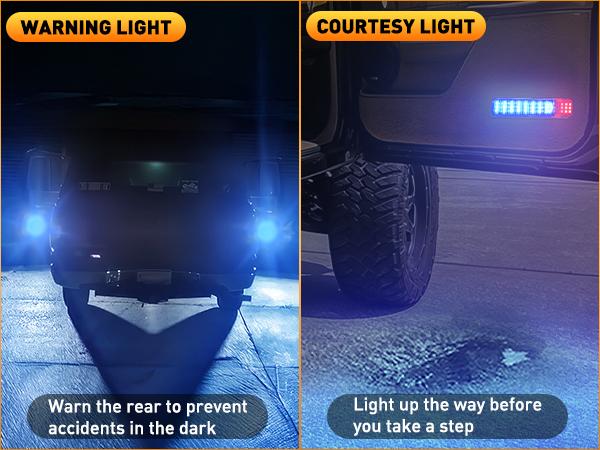 Nilight 2PCS LED Interior Door Panel Light Courtesy Lights Blue and Red Plug and Play Compatible with Chevy GMC C/K Silverado Sierra 1500 2500 3500 HD Suburban Cadillac Escalade Hummer H2