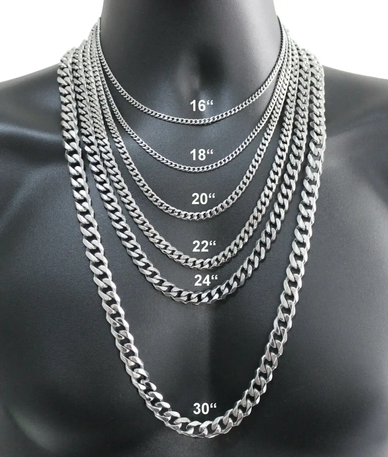 3/5/7/9/11mm Stainless Steel Silver Color Cuban Curb Chain Necklace Choker 16-30" for Men Women Daily Jewelry Christmas Gift