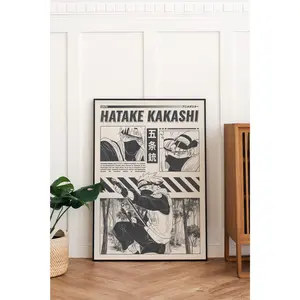 Naruto Hatake Kakashi Poster - Copy Ninja Sharingan Wall Decor - Hidden Leaf Sensei Art Print - Unframed High-Definition Anime Poster for Office & Bedroom