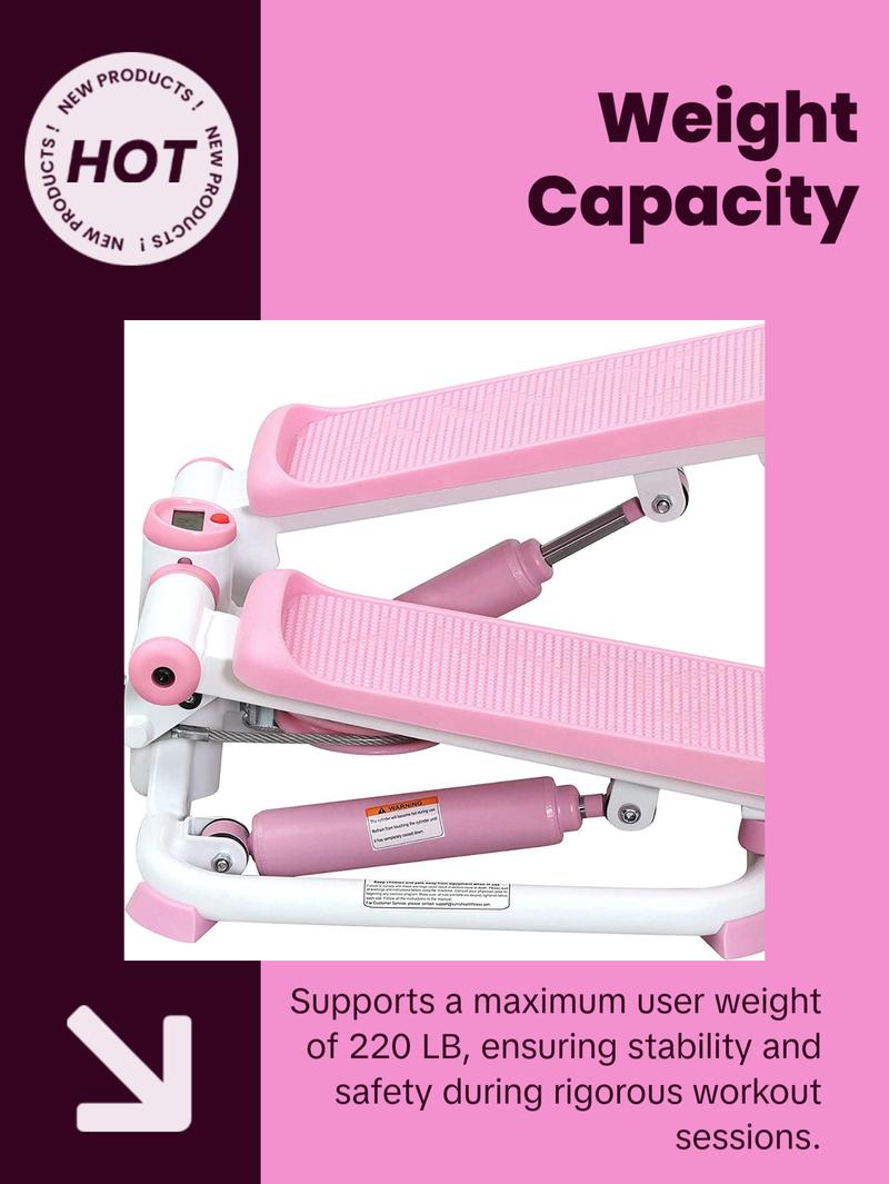 Mini Steppers for Exercise at Home, Stair Step Workout Machine with Resistance Bands, Full Body Cardio Equipment, Optional Smart Stepper with Sunnyfit App Connection