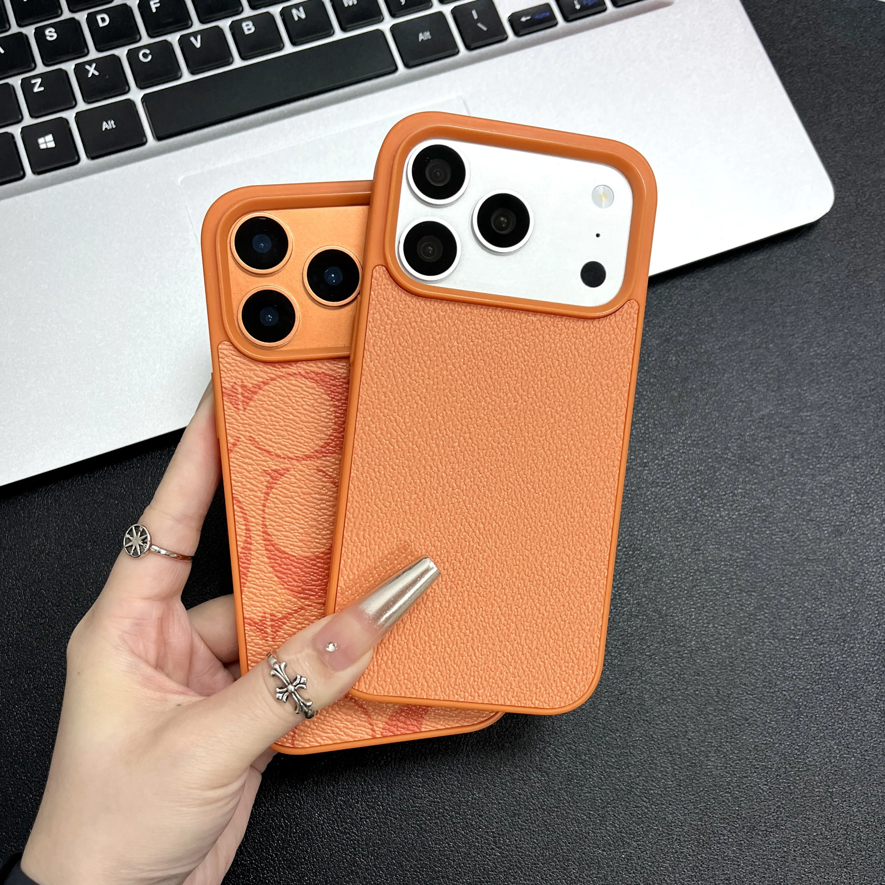 Premium Leather Protective Smartphone Slim Cover - Custom Mobile Phone Accessory, Textured Anti-Slip Surface, New Colorways, Ultra-Thin, Gift Idea, Compatible with iPhone 17, 16 Pro Max, 15 Plus, 14, 13, Raised Edges, Camera Protection