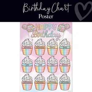 Birthday Chart Classroom Poster | Shimmer Pop